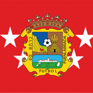 Bandera de Madrid con escudo del C.F. Fuenlabrada