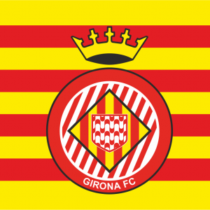 Bandera de Cataluña con escudo del Girona F.C.