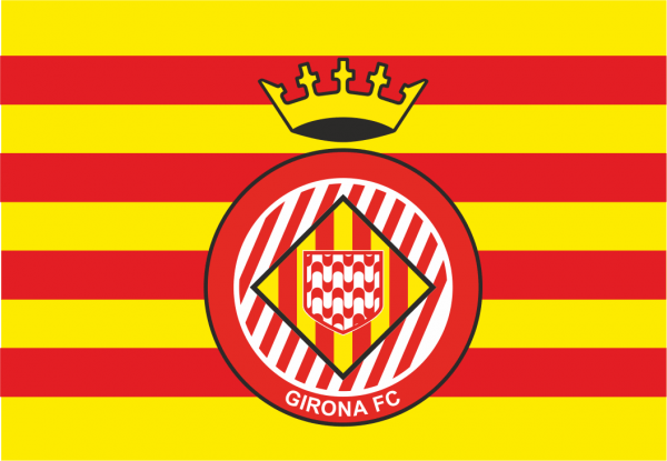 Bandera de Cataluña con escudo del Girona F.C.