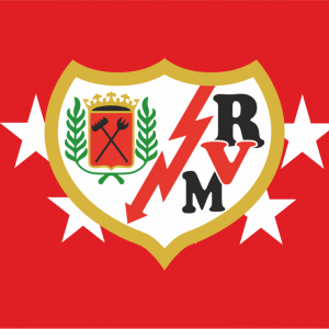 Bandera de Madrid con escudo del Rayo Vallecano