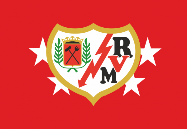 Bandera de Madrid con escudo del Rayo Vallecano