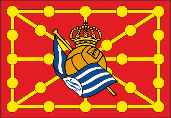 Bandera Reino de Navarra con escudo Real Sociedad