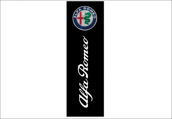 Bandera Vertical Alfa Negra