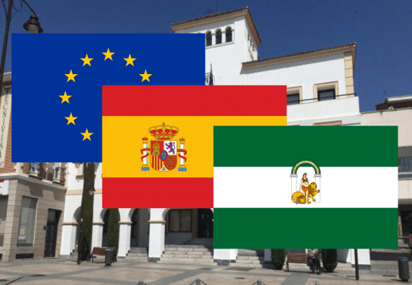 Banderas de Europa + España + Andalucía