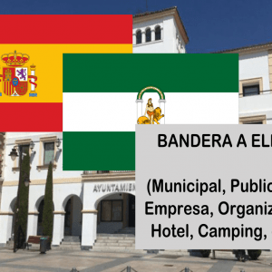 Banderas de España + Andalucía + Bandera a elegir. (indica cual en notas adicionales, si es personalizada nos pondremos en contacto contigo)