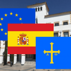 Banderas de Europa + España + Asturias