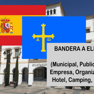 Banderas de España + Asturias + Bandera a elegir. (indica cual en notas adicionales, si es personalizada nos pondremos en contacto contigo)