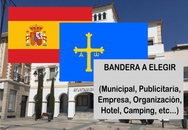 Banderas de España + Asturias + Bandera a elegir. (indica cual en notas adicionales, si es personalizada nos pondremos en contacto contigo)