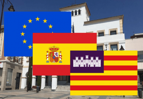 Banderas de Europa + España + Baleares