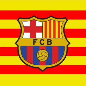 Bandera Catalana con escudo F.C. Barcelona