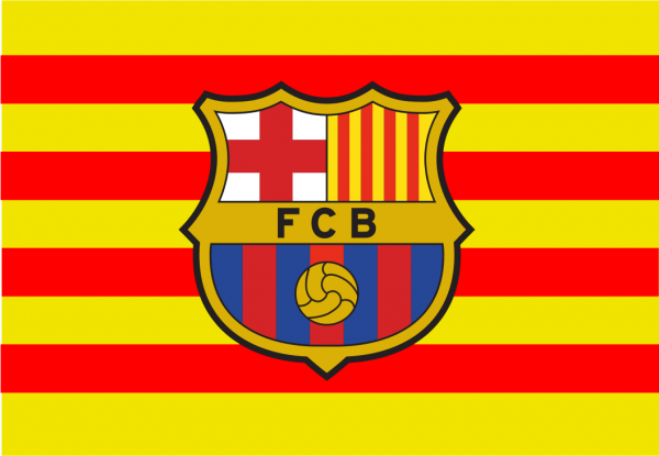 Bandera Catalana con escudo F.C. Barcelona