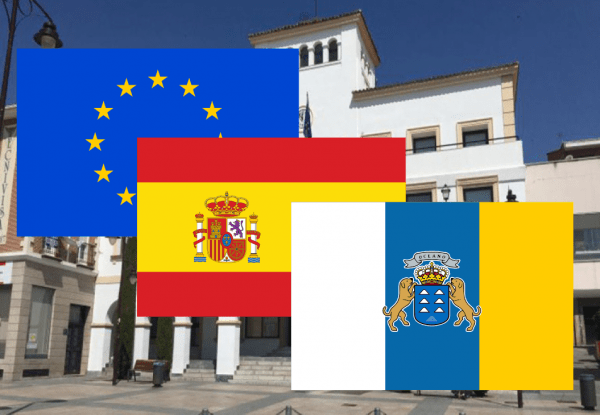 Banderas de Europa + España + Canarias