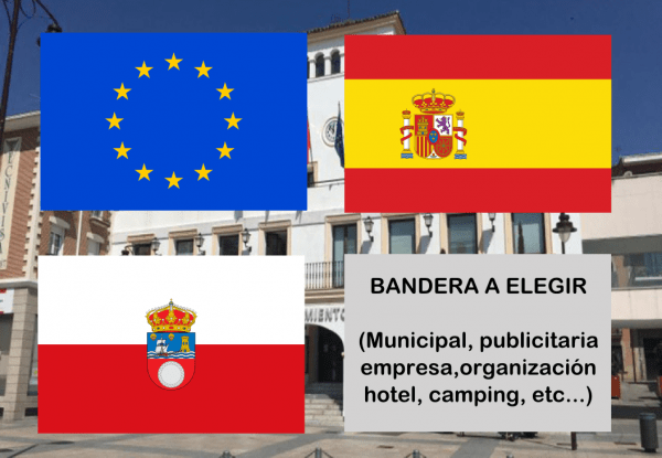 Banderas de Europa + España + Cantabria + Bandera a elegir. (indica cual en notas adicionales, si es personalizada nos pondremos en contacto contigo)