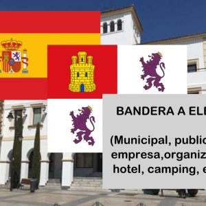 Banderas de España + Castilla León + Bandera a elegir. (indica cual en notas adicionales, si es personalizada nos pondremos en contacto contigo)