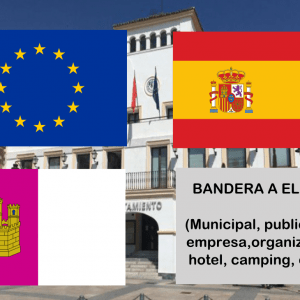 Banderas de Europa + España + Castilla La Mancha + Bandera a elegir. (indica cual en notas adicionales, si es personalizada nos pondremos en contacto contigo)