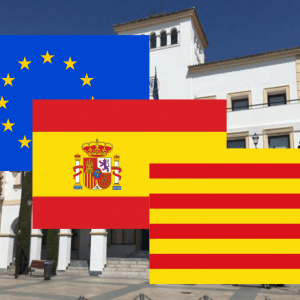 Banderas de Europa + España + Cataluña