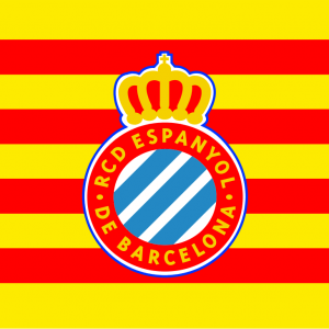 Bandera Catalana con escudo R.C.D. Espanyol