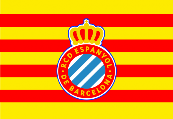 Bandera Catalana con escudo R.C.D. Espanyol