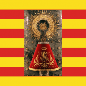 Bandera Aragón Con Virgen del pilar