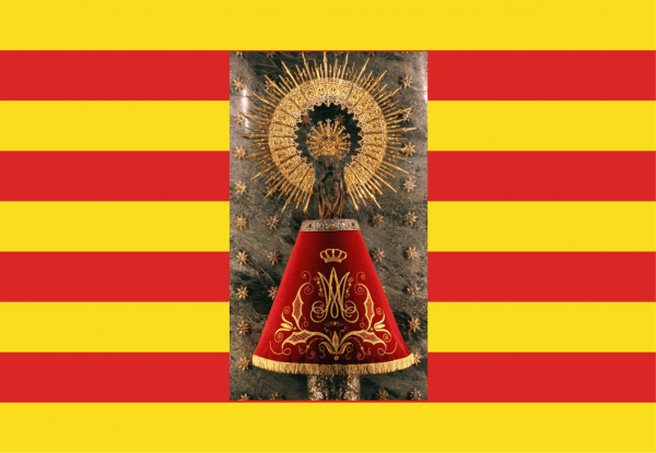 Bandera Aragón Con Virgen del pilar