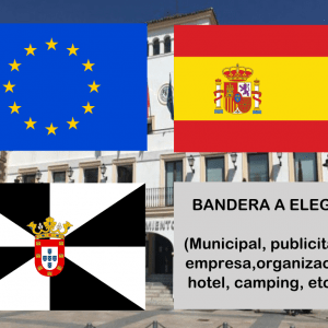 Banderas de Europa + España + Ceuta + Bandera a elegir. (indica cual en notas adicionales, si es personalizada nos pondremos en contacto contigo)