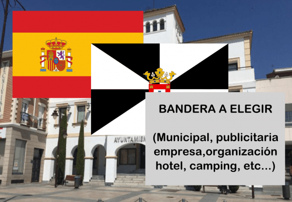 Banderas de España + Ceuta + Bandera a elegir. (indica cual en notas adicionales, si es personalizada nos pondremos en contacto contigo)