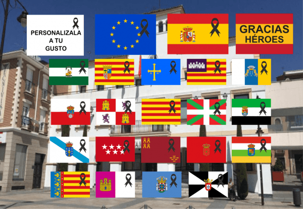 Bandera crespón negro, indica que bandera quieres en notas adicionales