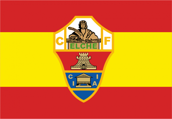 Bandera de España con escudo Elche C.F.