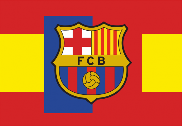 Bandera España y F.C. Barcelona