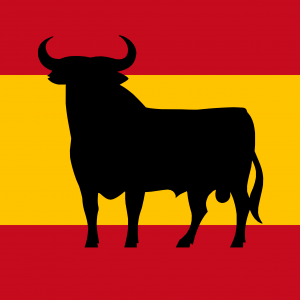 Bandera de España con toro Osborne