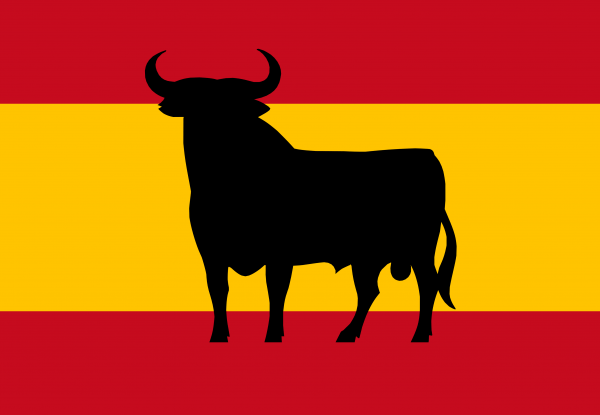 Bandera de España con toro Osborne