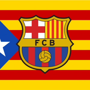 Bandera  Estelada Catalana con escudo F.C. Barcelona