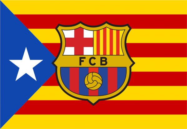 Bandera  Estelada Catalana con escudo F.C. Barcelona