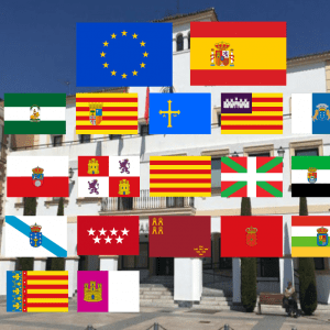 Bandera de Europa, España y las 17 Comunidades Autónomas con 10% de descuento adicional