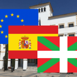 Banderas de Europa + España + Euskadi
