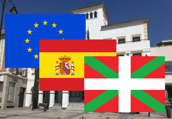 Banderas de Europa + España + Euskadi
