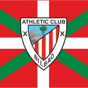 Bandera Euskadi con escudo del Athletic de Bilbao