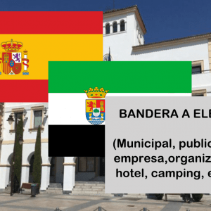 Banderas de España + Extremadura + Bandera a elegir. (indica cual en notas adicionales, si es personalizada nos pondremos en contacto contigo)
