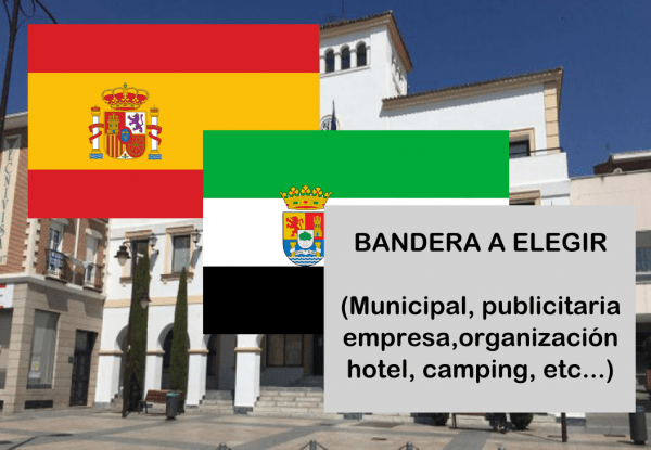 Banderas de España + Extremadura + Bandera a elegir. (indica cual en notas adicionales, si es personalizada nos pondremos en contacto contigo)