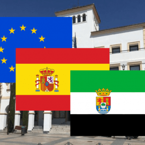Banderas de Europa + España + Extremadura