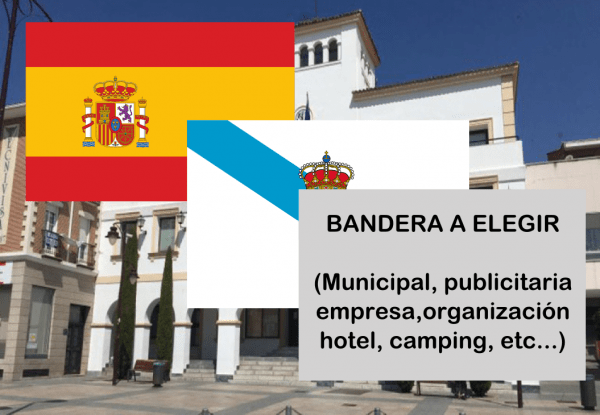Banderas de España + Galicia + Bandera a elegir. (indica cual en notas adicionales, si es personalizada nos pondremos en contacto contigo)