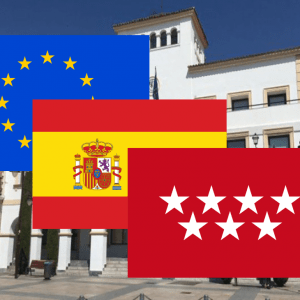 Banderas de Europa + España + Madrid