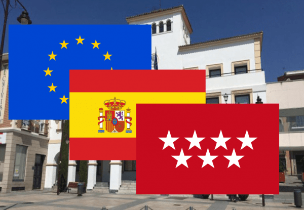 Banderas de Europa + España + Madrid