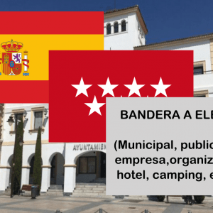 Banderas de España + Madrid + Bandera a elegir. (indica cual en notas adicionales, si es personalizada nos pondremos en contacto contigo)