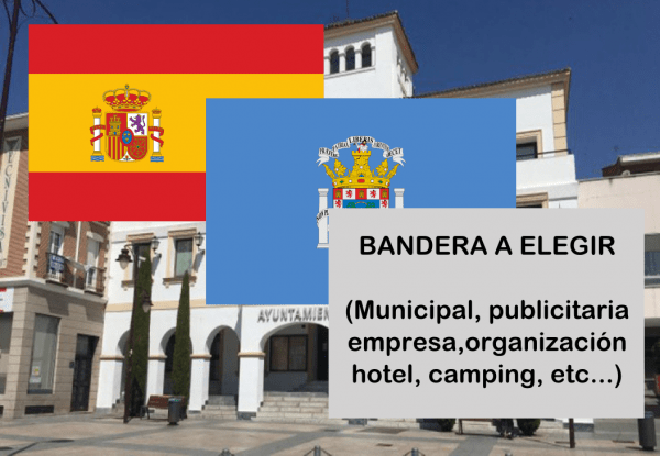 Banderas de España + Melilla + Bandera a elegir. (indica cual en notas adicionales, si es personalizada nos pondremos en contacto contigo)