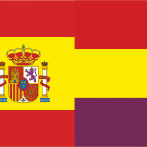 Bandera España mitad Monarquica mitad Republicana