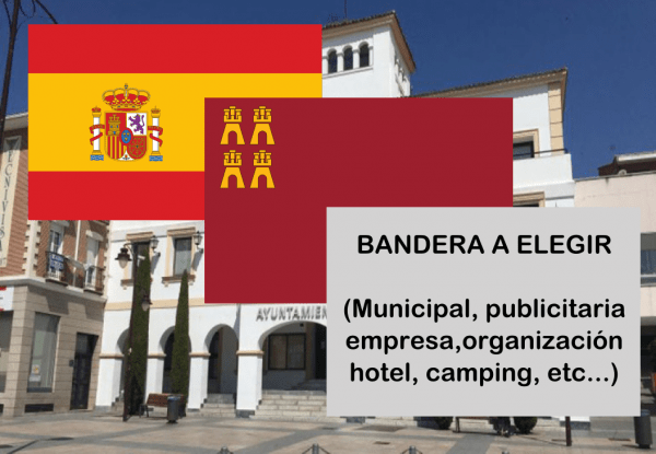 Banderas de España + Murcia + Bandera a elegir. (indica cual en notas adicionales, si es personalizada nos pondremos en contacto contigo)