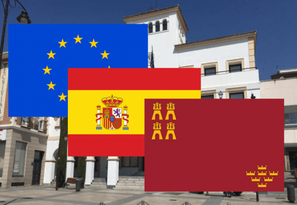 Banderas de Europa + España + Murcia