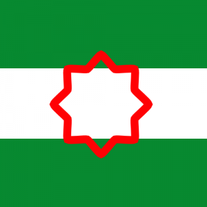 Bandera Nacionalismo Andaluz con estrella Tartasica