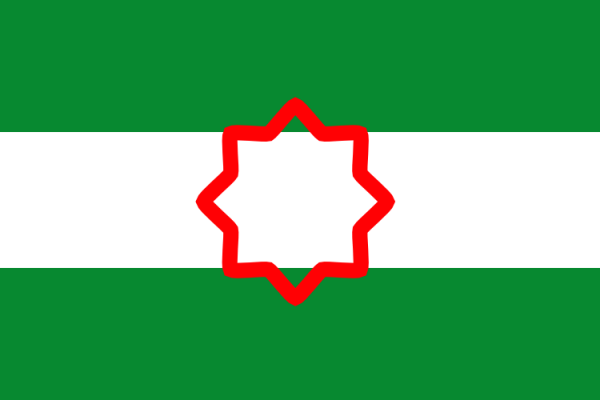 Bandera Nacionalismo Andaluz con estrella Tartasica